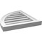 Ekena Millwork Quarter Round Top Left Surface Mount PVC Gable Vent w/ 2"W x 2"P Brickmould Sill Frame, 18"W x 22"H GVPQL18X2203SF - alternate 4